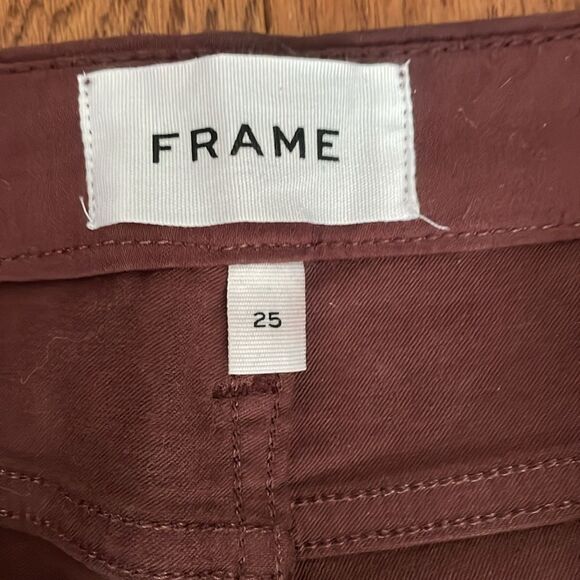 Frame Burgundy Le Crop Mini Boot Jeans Sz 25 - Picture 8 of 10